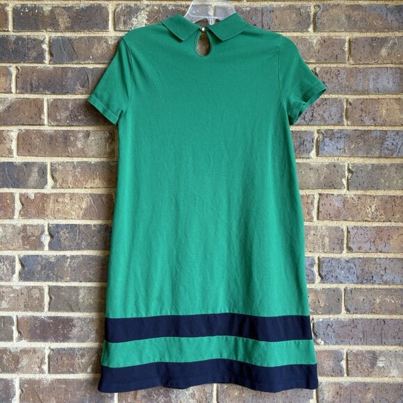 Tommy Hilfiger Green and Navy Polo Dress Stretch Cotton Short Sleeve Preppy Sz S - Picture 5 of 7